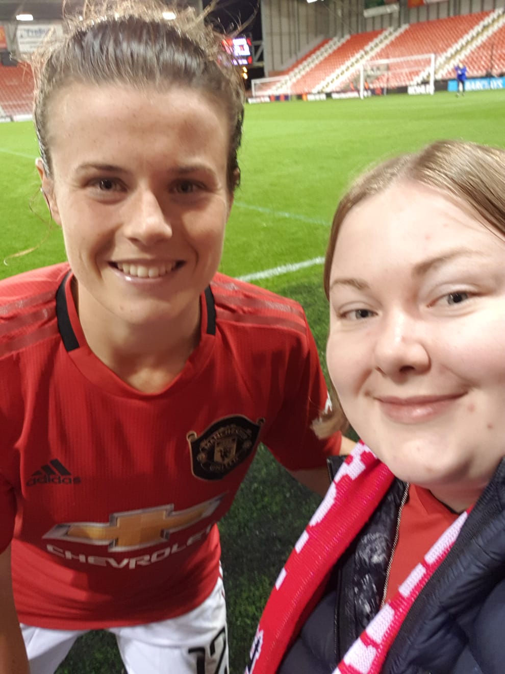 Fiona Lynch with Manchester United star Hayley Ladd