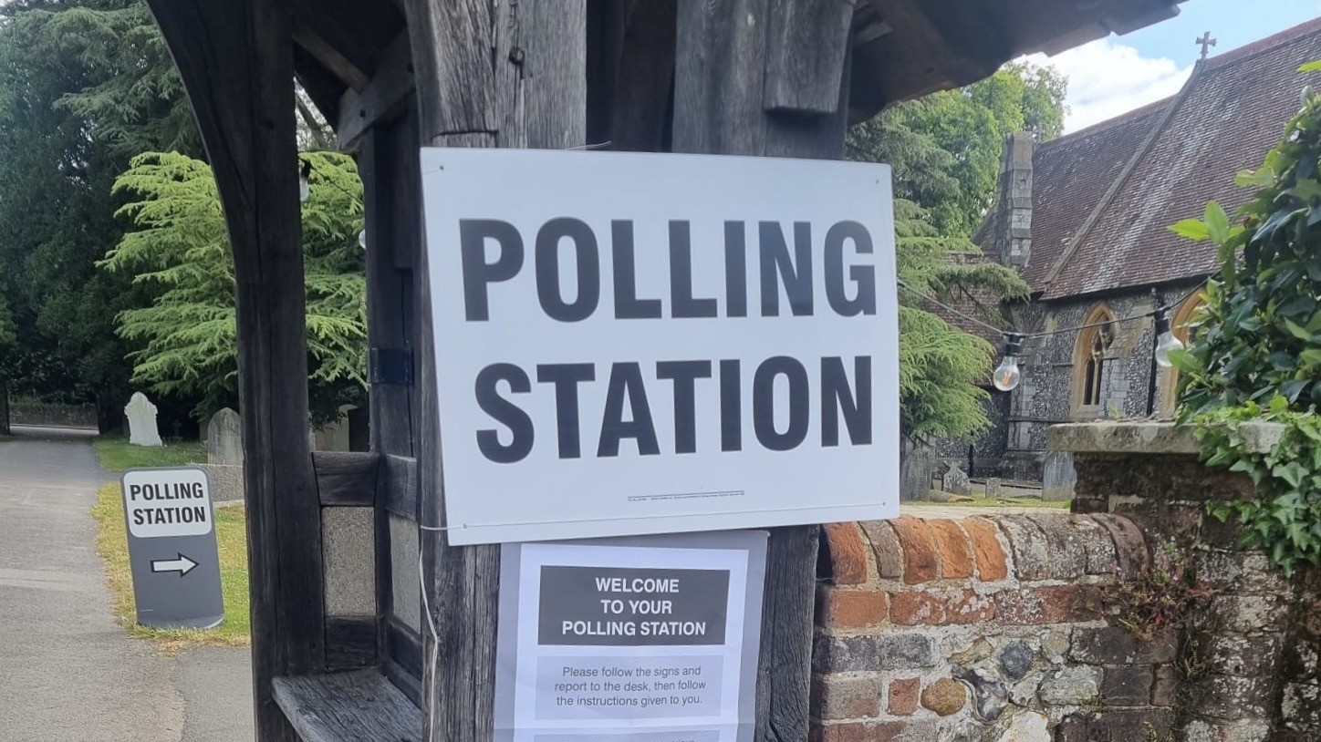 A polling station in the 2024 UK election