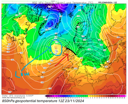 Climate Change is having an affect on Winter Climates and snowfall, with Storm Bert highlighting this. (Credit: Met Office)